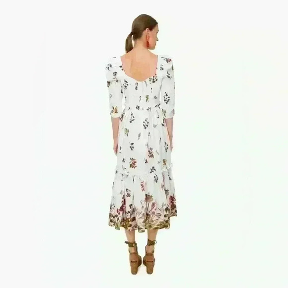 Cara Cara Fairytale Mushroom Border Ivory Bluehill Midi Dress Size 6 - Picture 2 of 15